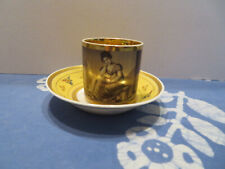 ancienne tasse en porcelaine de paris décor de femme or et fleur de style empire