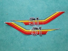 Paire autocollants carter MBK 51 super jaune orange rouge neuf ancien stock