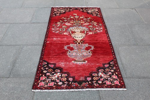 Tapis orient laine rouge - laine,