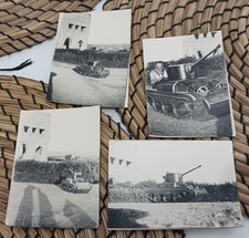 Lot 4 photos anciennes char miniature artisanal prototype tracteur 1950