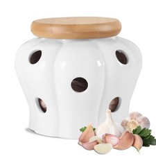 Bocaux de conservation pour ail  pot à ail en céramique avec couvercle en bam...