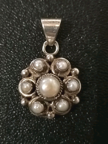 Ancien pendentif perles monté - ancien,