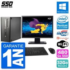 PC Tour HP EliteDesk 800 G1 Ecran 19" G3220 RAM 32Go SSD 480Go Windows 10 Wifi