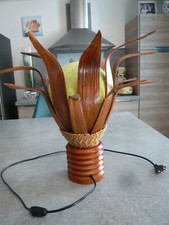 LAMPE de TABLE NOIX DE COCO - PALMIER - BOULE VERTE - Hauteur 40 cm