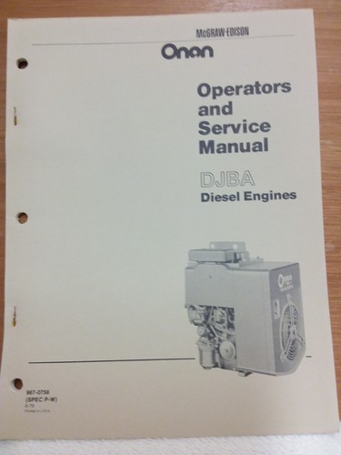 Onan djba series - onan, diesel