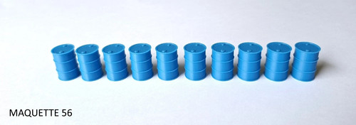 Lot fûts bleus bidons - 1/43,