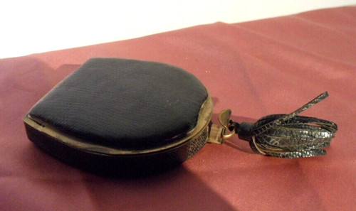 Poudrier vintage cuir - poudrier,
