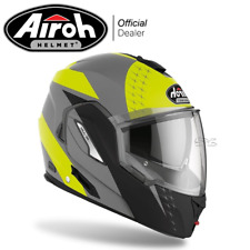 Casque Airoh Modulaire Ouvrable Moto Rev 19 Leaden Jaune Mat Taille XXL 63 Cm