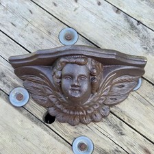 04L15 ANCIENNE APPLIQUE MURALE DE JARDIN TERRASSE EN FONTE LAMPE ANGE ANGELOT