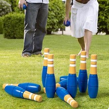 10x jeu de Bowling en bois