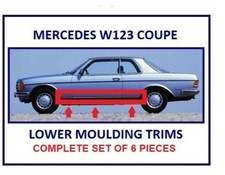 Pour Mercedes W123 Coupe Rocker Panneau Inférieur Moulage Bord Set De 6 Pièces