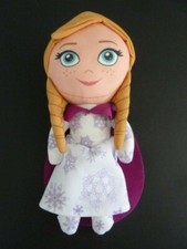 88/1. DOUDOU POUPEE DISNEY REINE DES NEIGES PRINCESSE ANNA ROSE MAUVE 24c NEUF*