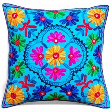 Housse de coussin brodée Boho