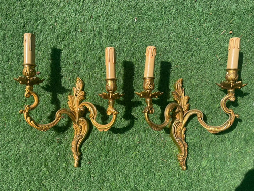 Paire applique bronze doré - paire,