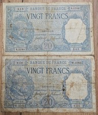 20 F Bayard 1917 FAY 11.02 - Lot de 2 billets ayant circulé