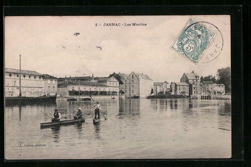 Cpa jarnac les moulins 1904 - moulins,