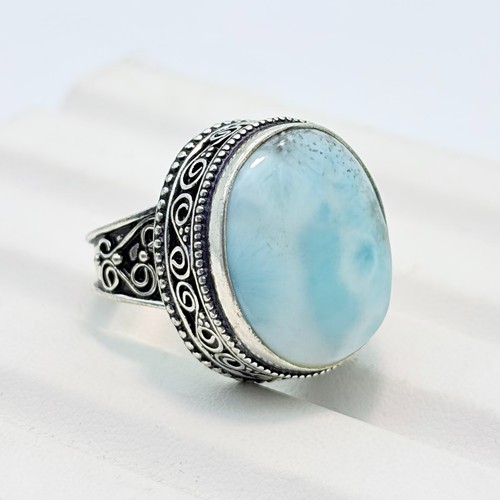 Bague larimar naturelle - bague,