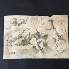 D’après François BOUCHER Gravure XVIIIè Putti 18thC Original Etching