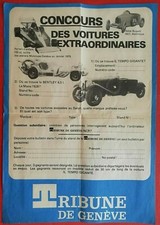 TRIBUNE DE GENÈVE Bulletin Concours Voitures Enfants: FERRARI BUGATTI BENTLEY...