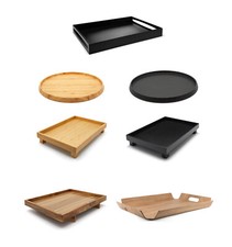 Plateau Avec Poignées Noir