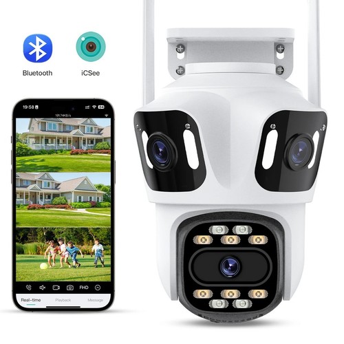 Triple lens ptz wifi security - wifi,
