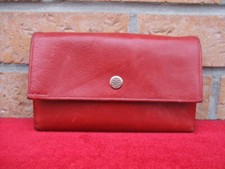 Portefeuille, porte cartes en cuir rouge de vachette Arthur & Aston 20X11,5cm
