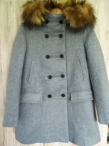 Zara grey hooded duffle style - grey,