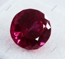Coupe ronde pierre précieuse en vrac certifiée rubis rouge sang de pigeon nat...