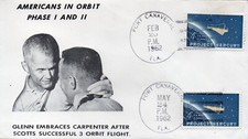 MERCURY John GLENN & Scott CARPENTER Port Canaveral Space cover 1962 RARE