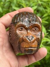 Tête De Singe en Bois