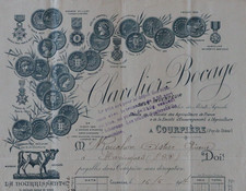 Facture COURPIERE 1907 Clavelier Bocage Poule Pondeuse Agriculture illustrée 68