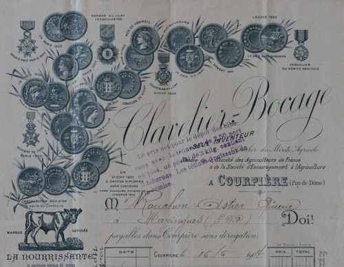 Facture courpiere 1907 - courpiere,