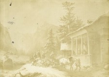 Germany Painting Artwork Draft Horse Mountain old Photo Albert 1855