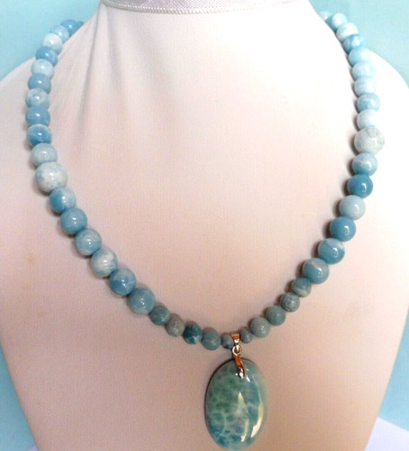 Collier véritable larimar - en,