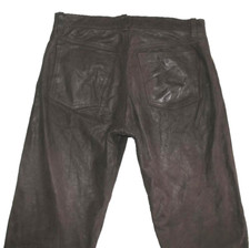 Angelo Litrico D'Homme Jean en Cuir/ Nubuque Pantalon Cuir Noir-Bleu Braun Env.