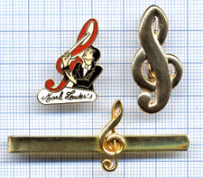 Pins musique Chef d'orchestre Mark Leader's + broche pince à cravate clef de sol