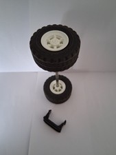 playmobil 4129 camion poubelle : essieu avec roues, enjoliveur blanc et clip