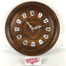 ➜Sublime pendule horloge murale en bois chiffres romains ancienne/vintage France