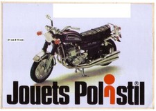 Autocollants PUB  JOUET POLISTIL 1971  MOTO SUZUKI 750  21 cm X 15 cm