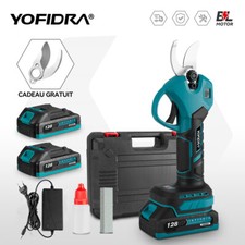 Sécateur électrique Sans balais sans fil Ouverture de lame 30mm avec 2 Batteries