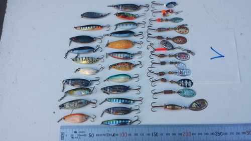 Lot cuillères pêche - 1/,