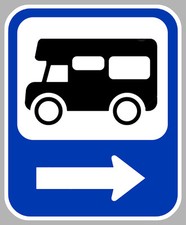 EMPLACEMENT ZONE AIRE CAMPING CAR DROITE CAMPING 50cm AUTOCOLLANT STICKER CAM199