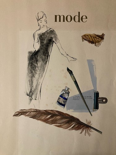 Beau dessin gouache 1950 - dessin,