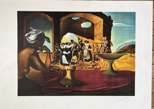 Marché d’esclaves et le buste de Voltaire - Salvador Dali - Lithographie signée