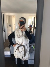 Amazing Fourrure Maje avec ceinture en cuir