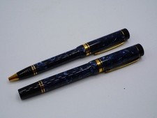 PARKER DUOFOLD CENTENNIAL PARURE STYLO PLUME ET STYLO BILLE BLEU MARBRE