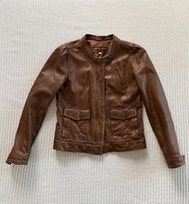 Blouson Sandro femme cuir marron taille 2