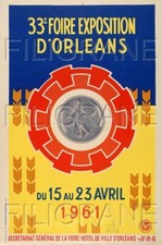 ORLéANS FOIRE 1961 Rsap - POSTER HQ 50x70cm d'une AFFICHE VINTAGE