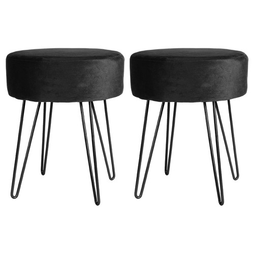 Noir h40 d35cm rond - 2x, noir/noir