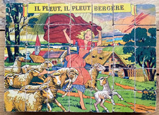 c. 1930 - JEU DE CUBES ANCIEN - 'JEU DES COMPTINES' - JOUET VINTAGE ENFANTINA